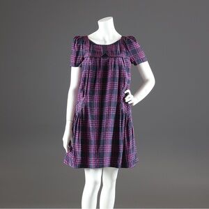 Marc By Marc Jacobs Pink and Black Plaid Midi Dress
